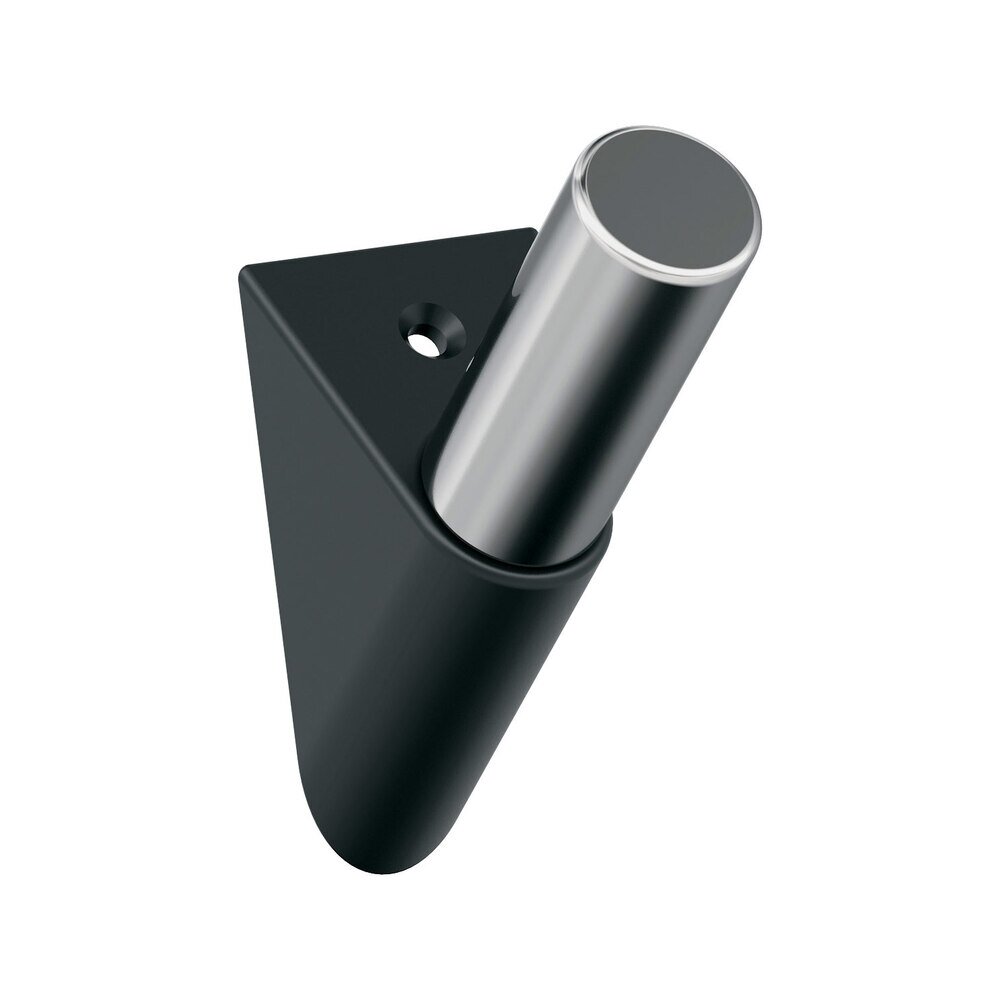 Acclivity Single Prong Wall Hook in Matte Black/Chrome