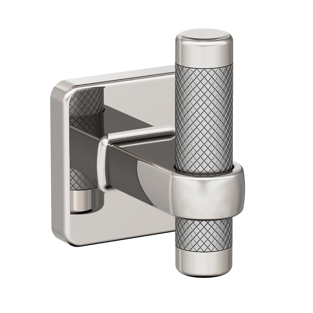 Single Robe Hook in Polished Nickel and Stainless Steel