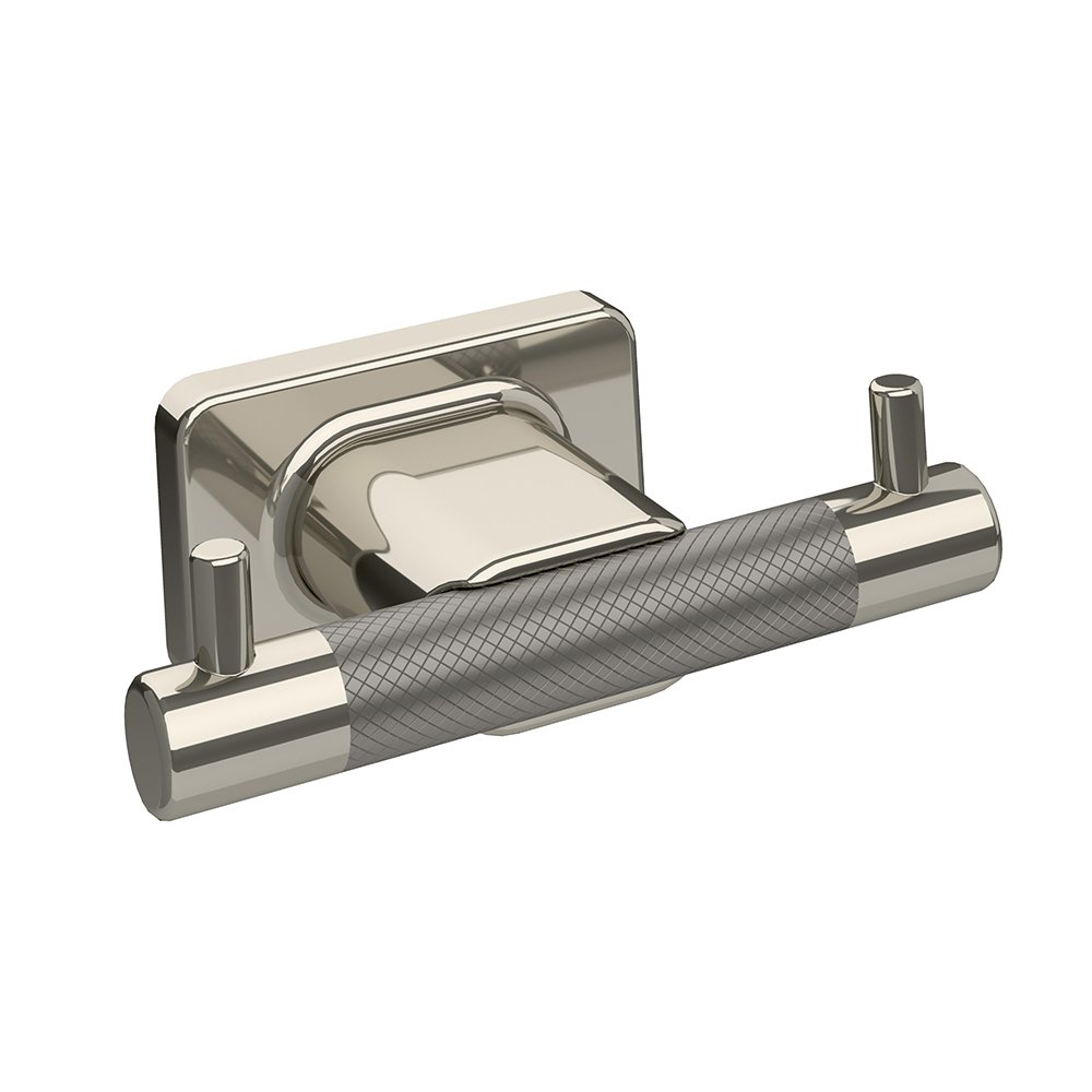 Double Robe Hook in Polished Nickel And Stainless Steel