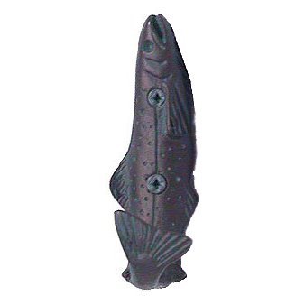 Fish Hook in Bronze with Verde Wash