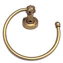 Bathroom Accessory Mai Oui Towel Ring in Black with Maple Wash