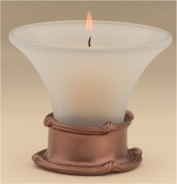 Bathroom Accessory Mai Oui Candle Votive in Pewter with Bronze Wash