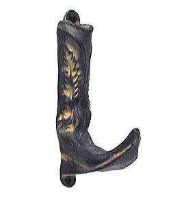 Front Boot Hook in Black with Terra Cotta Wash