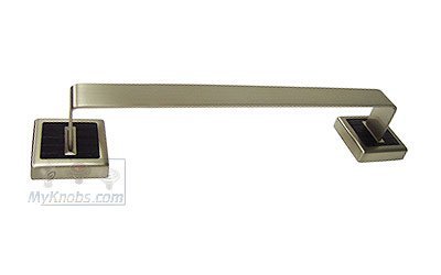 18" Towel Bar in Black Croc Embossed Leather and Brushed Nickel