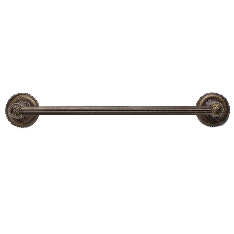 16" Center Towel Bar with 5/8" Reeded Center in Antique Brass