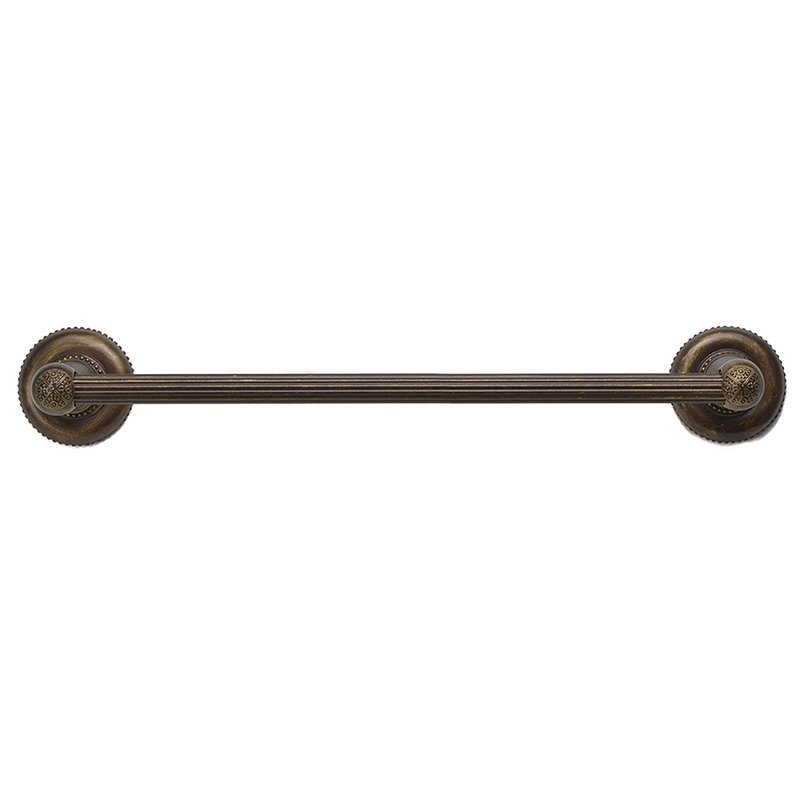 24" Center Towel Bar with 5/8" Reeded Center in Antique Brass