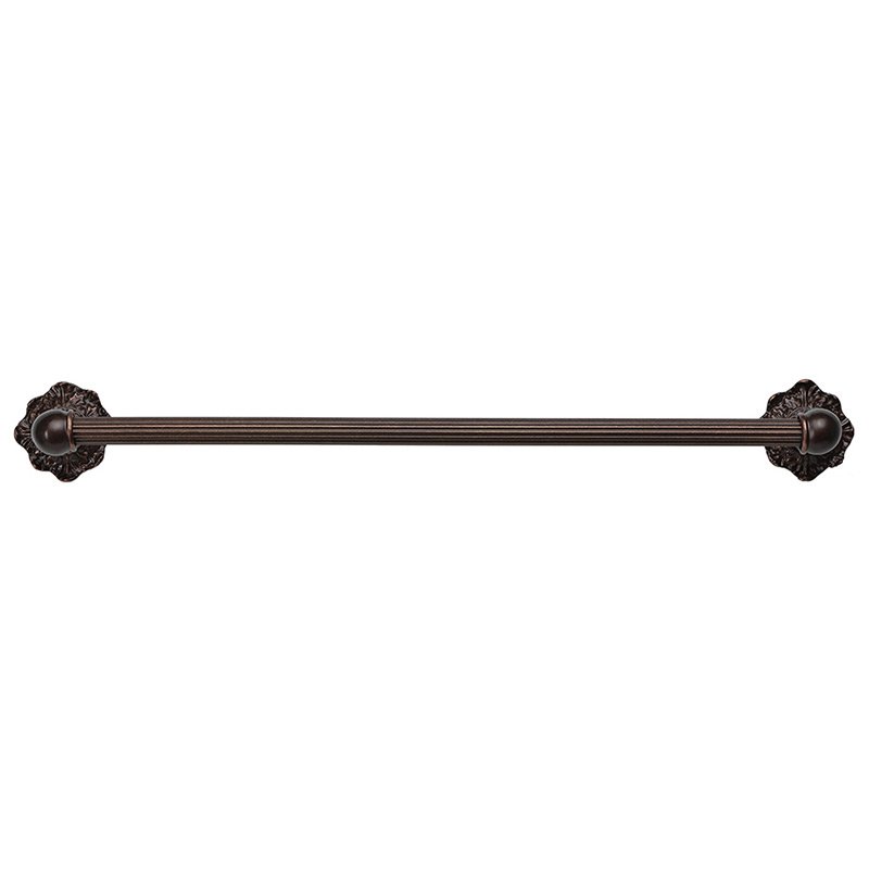 24" Centers Towel Bar with 5/8" Reeded Center Renaissance Style in Oil Rubbed Bronze