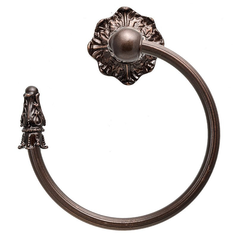 Swing Towel Reeded Ring Left Renaissance Style in Oil Rubbed Bronze