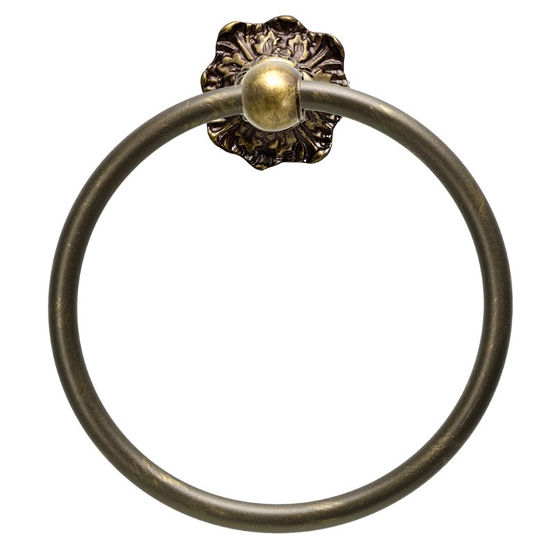 Full Swing Towel Smooth Ring Renaissance Style in Antique Brass