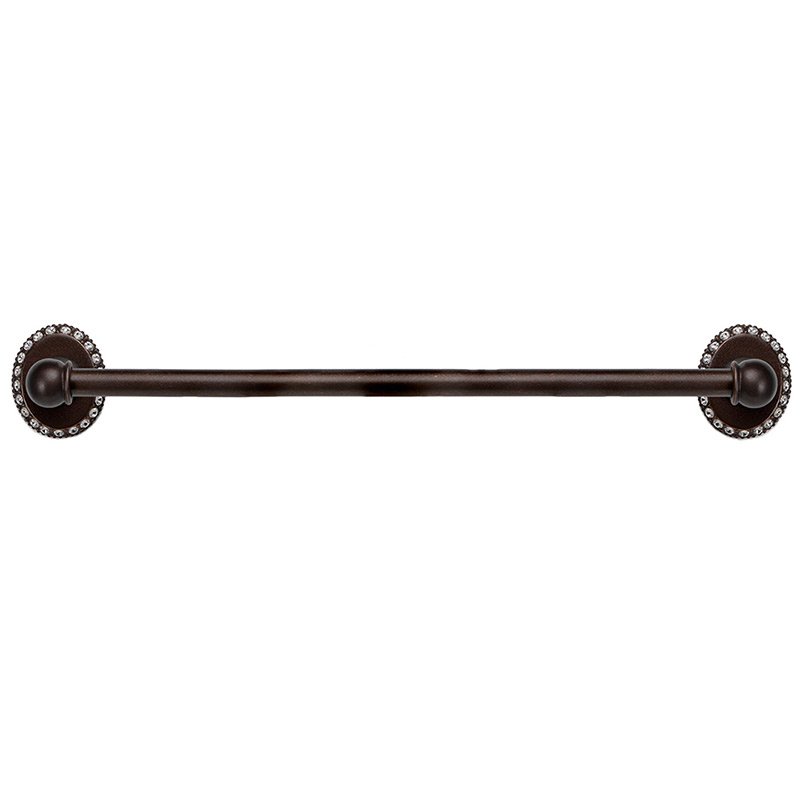 16" Centers Towel Bar with 5/8" Smooth Center in Oil Rubbed Bronze with Crystal