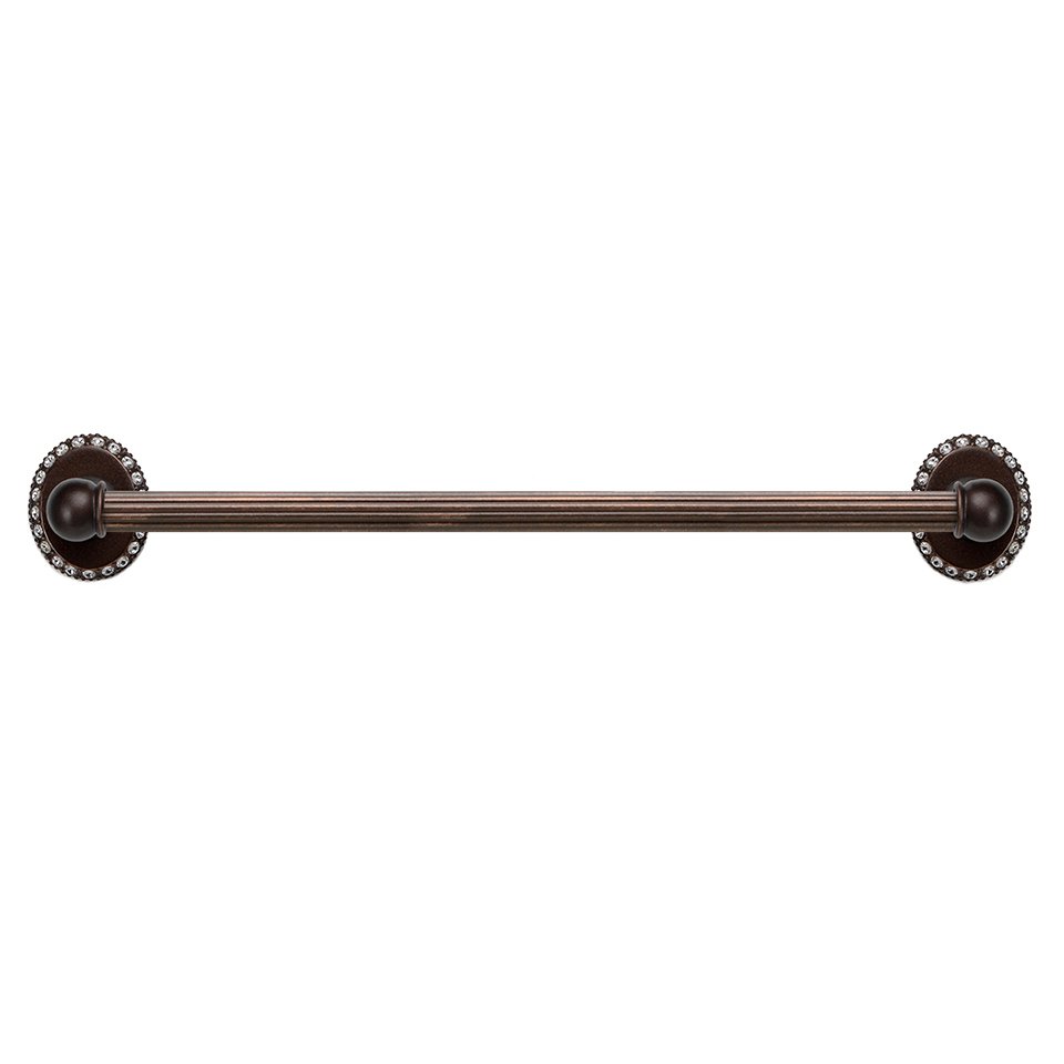 24" Centers Approx Towel Bar 5/8" Reeded Center In Antique Brass