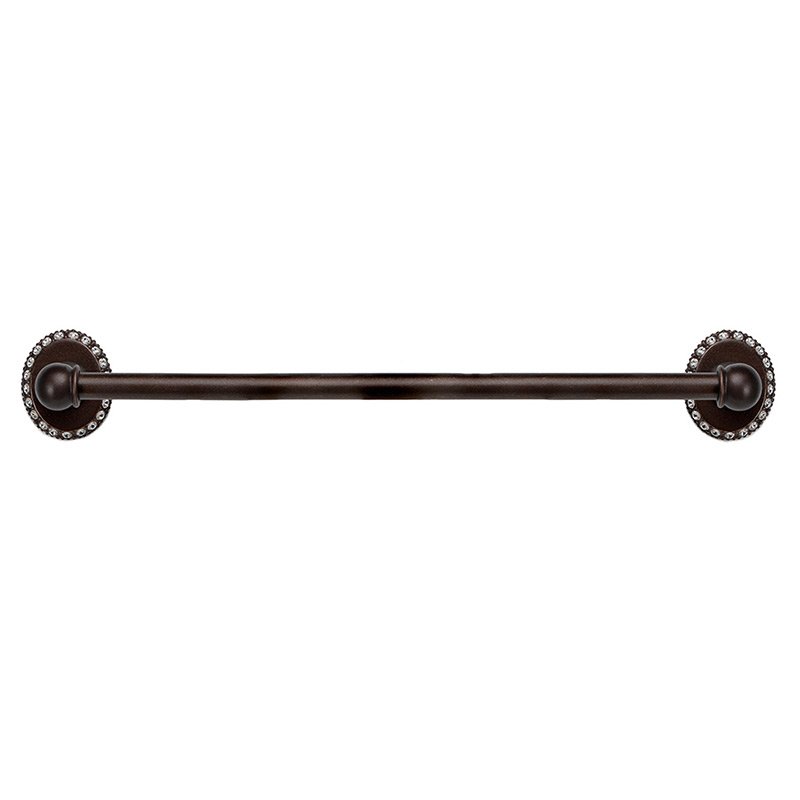 36" Centers Towel Bar with 5/8" Smooth Center in Oil Rubbed Bronze with Crystal