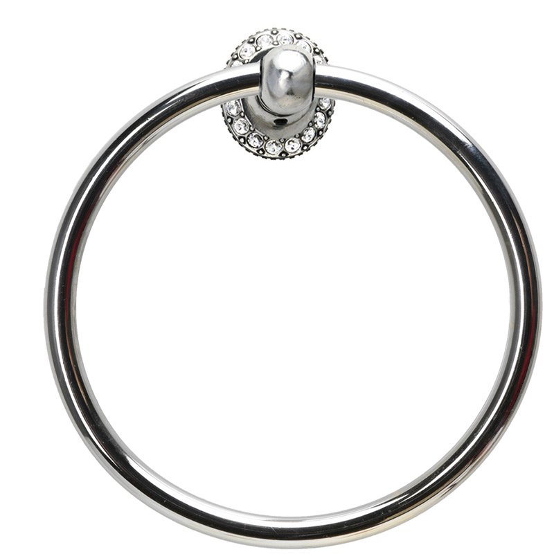 Full Swing Towel Smooth Ring With Swarovski Crystals In Chalice