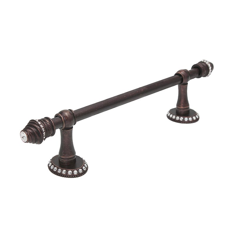 16" Centers Towel Bar with 5/8" Smooth Center & 80 Rivoli Swarovski Elements in Oil Rubbed Bronze with Crystal