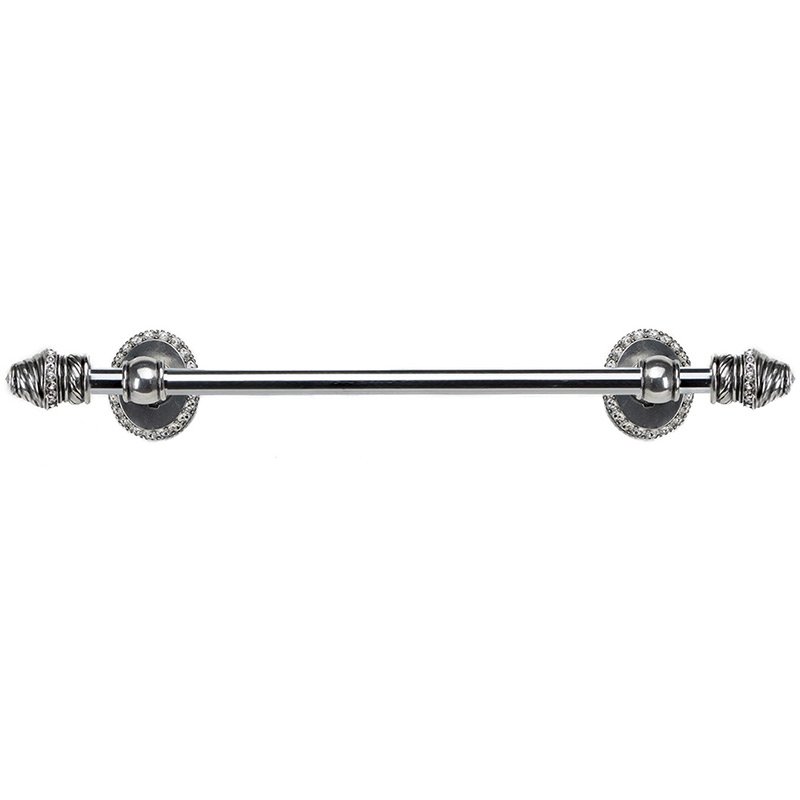 24" Centers Towel Bar with 5/8" Smooth Center & 80 Rivoli Swarovski Elements in Chalice with Crystal