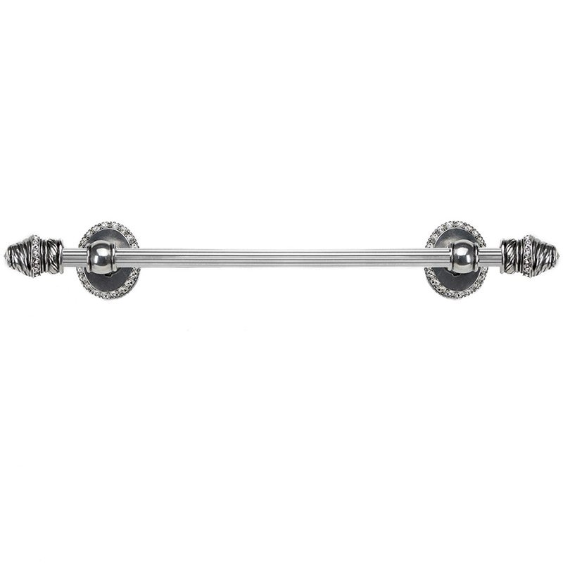24" Centers Approx Towel Bar With 80 Rivoli Swarovski Crystals With 5/8" Reeded Center In Chalice