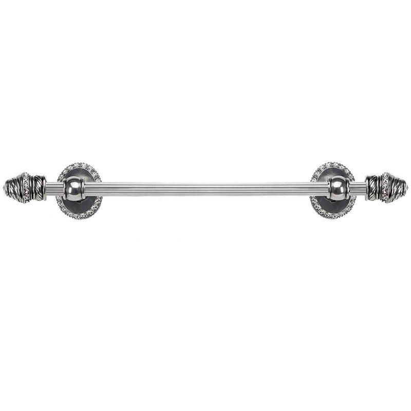 32" Centers Towel Bar With 80 Rivoli Swarovski Crystals With 5/8" Reeded Center In Chalice