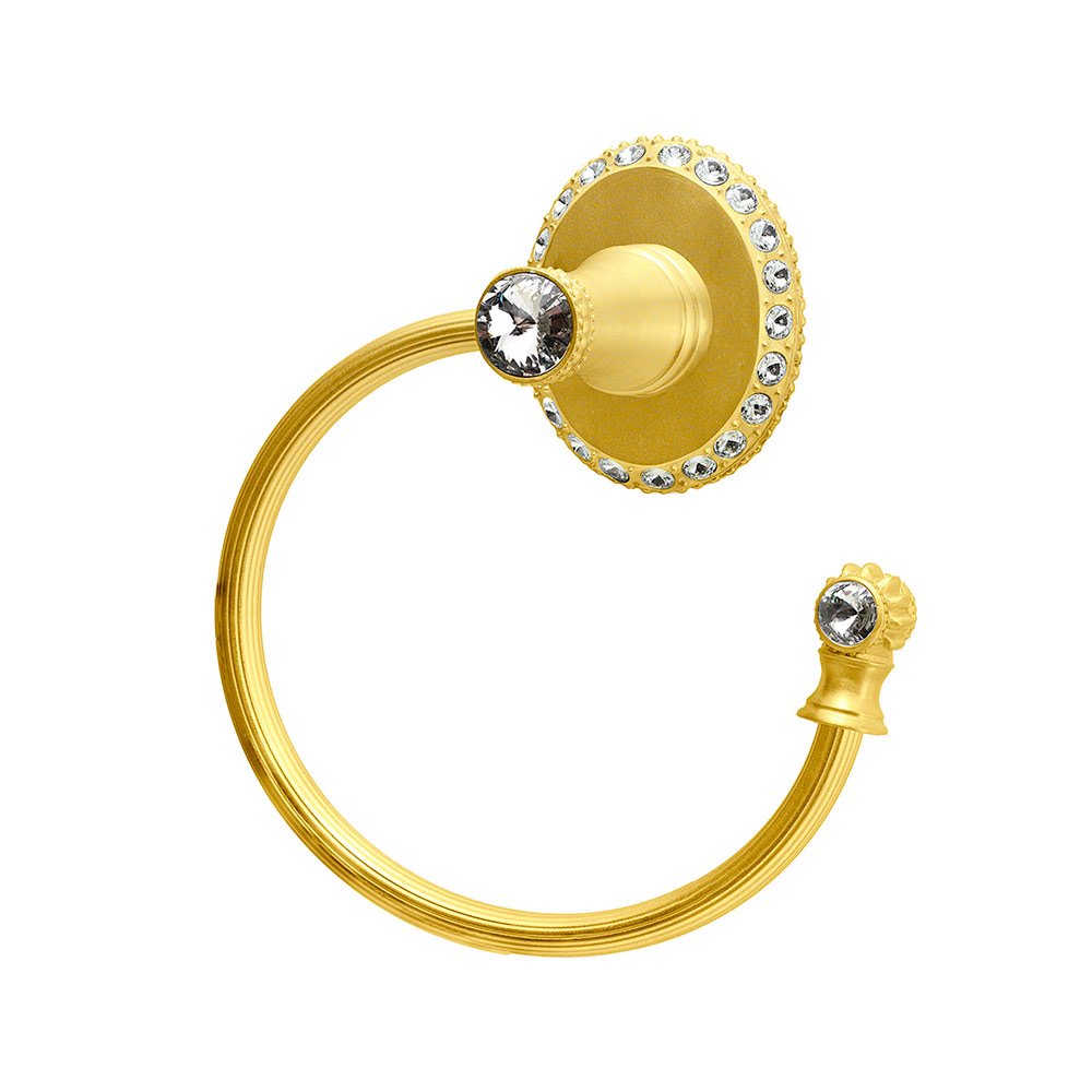 Swing Towel Reeded Ring Right With Swarovski Crystals In Cobblestone
