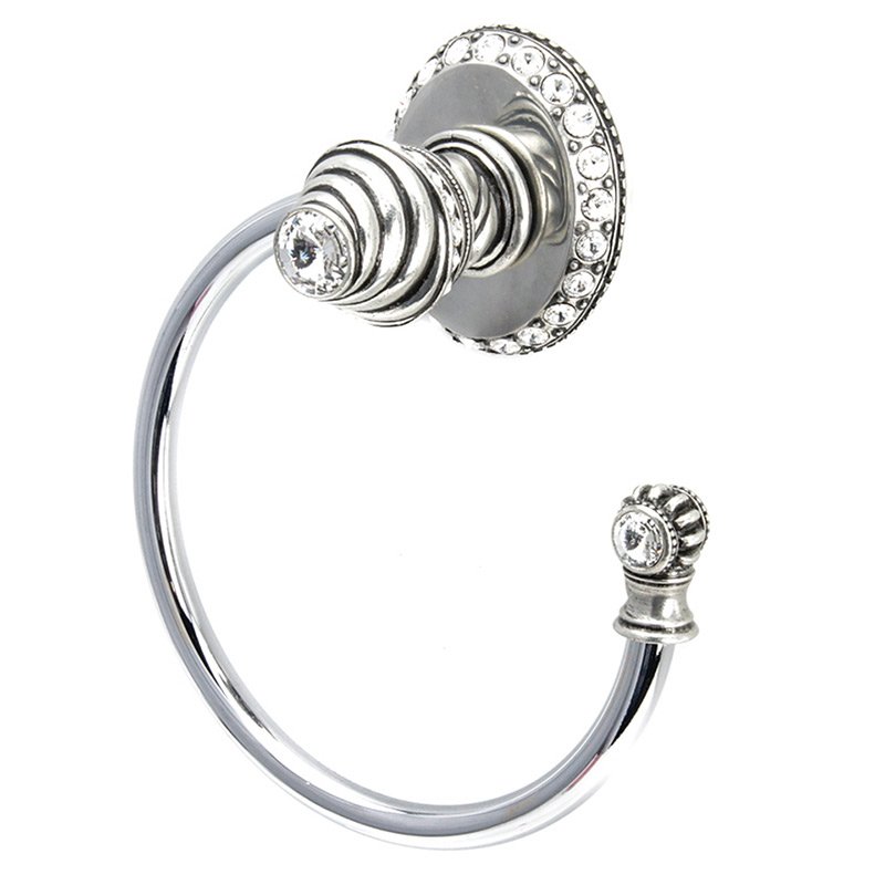 Large Towel Ring with 42 Rivoli Side Swarovski Crystals Right Large Backplate in Chalice with Crystal