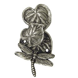 Lily Pad and Dragonfly Hook in Platinum