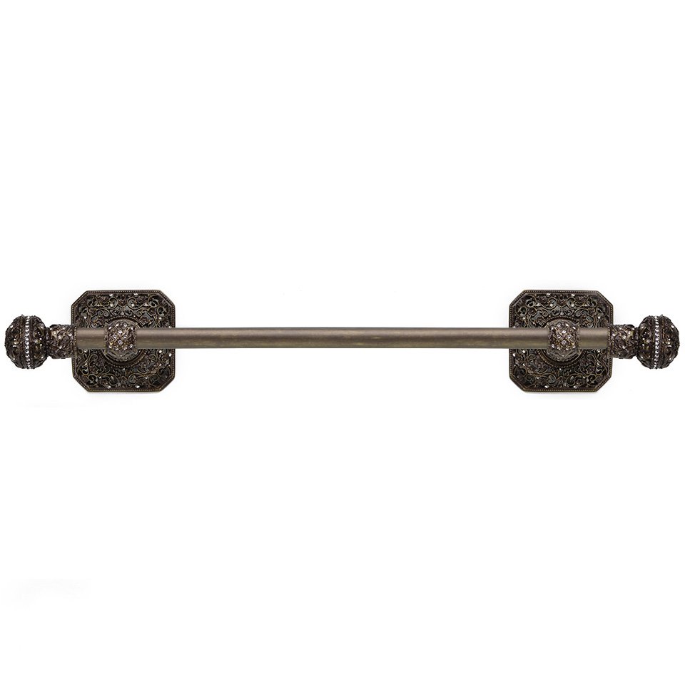 16" Towel Bar with Swarovski Elements in Oil Rubbed Bronze with Crystal