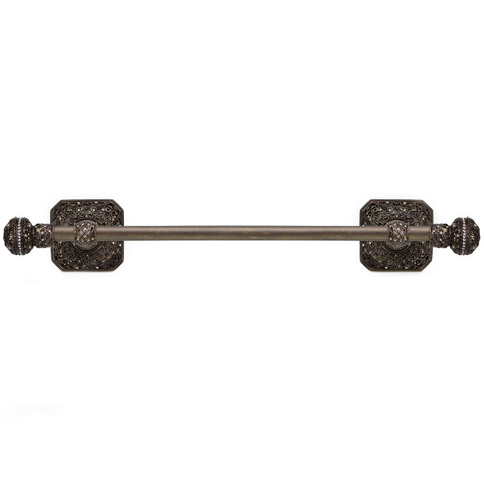 24" Towel Bar with Swarovski Elements in Oil Rubbed Bronze with Crystal