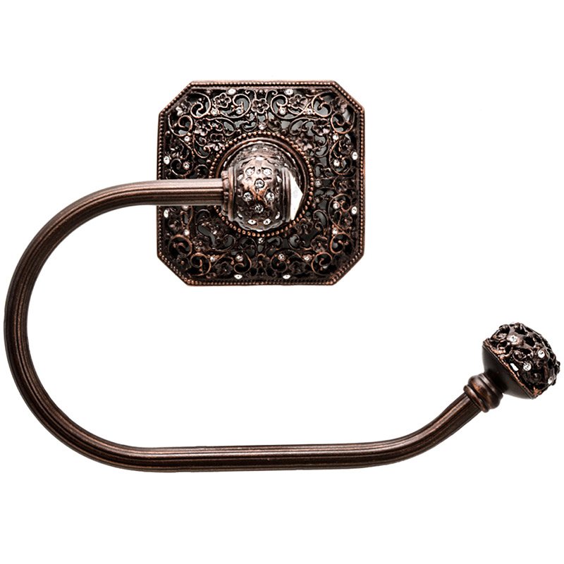 Right Tissue Holder with Swarovski Elements in Bronze with Crystal
