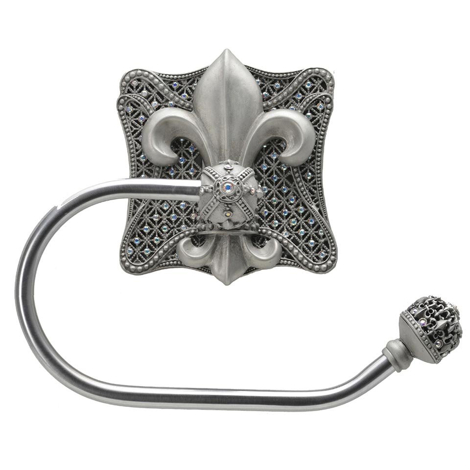 Toilet Tissue Holder Large Backplate Right in Chalice with Crystal