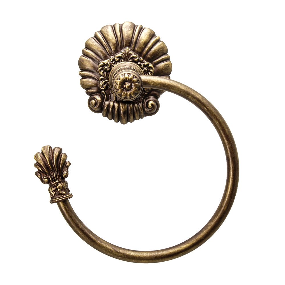 Towel Ring Left in Antique Brass