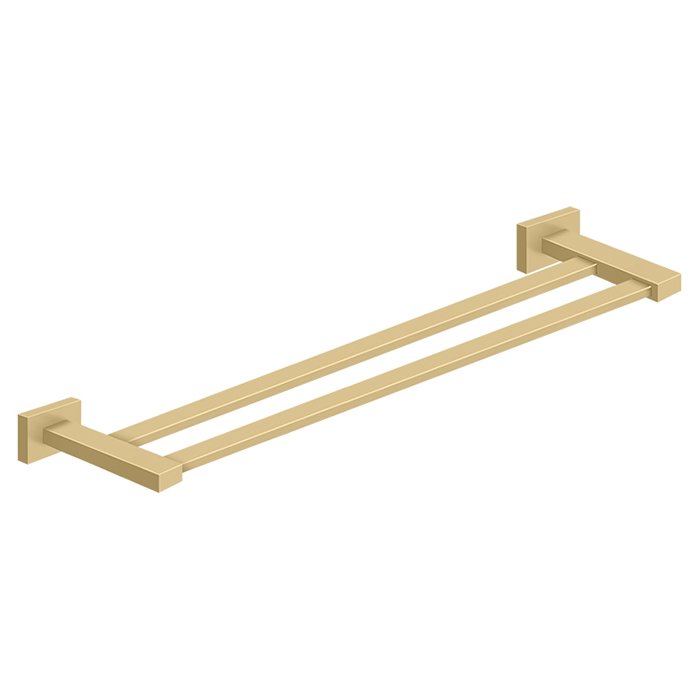 24" Double Towel Bar in Brushed Brass