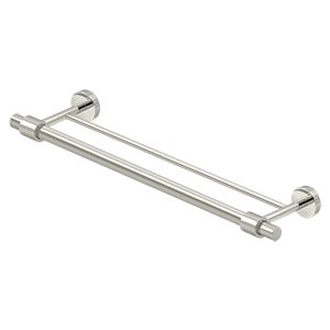Solid Brass 24" Double Towel Bar in Polished Nickel