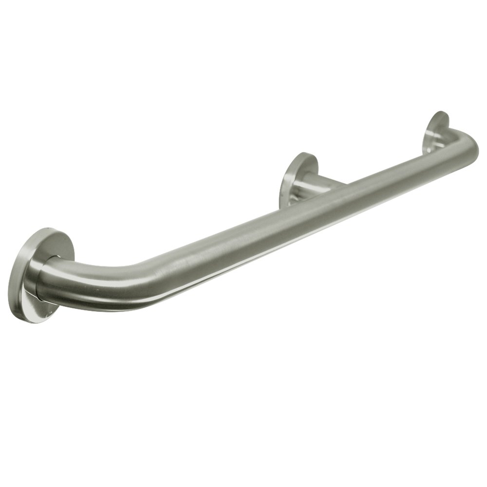 Stainless Steel 42" Grab Bar with Concealed Screws and Center Post in Brushed Stainless Steel