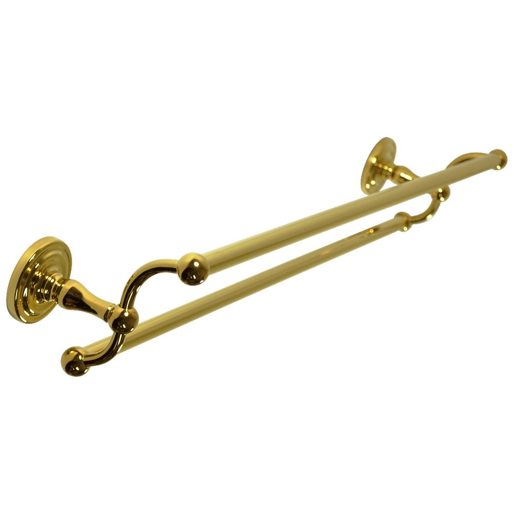24" Double Towel Bar in PVD Brass