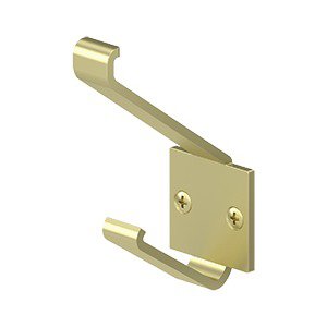 Modern Double Robe Hook in Brushed Chrome