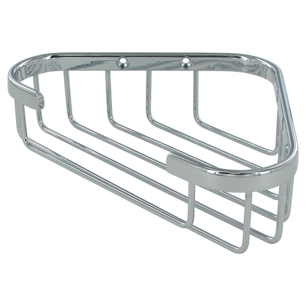Solid Brass 8 1/2" Corner Wire Basket in Polished Chrome