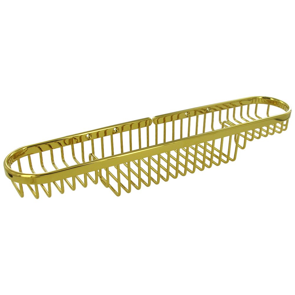 Solid Brass 18" Rectangular Combination Wire Basket in PVD Brass