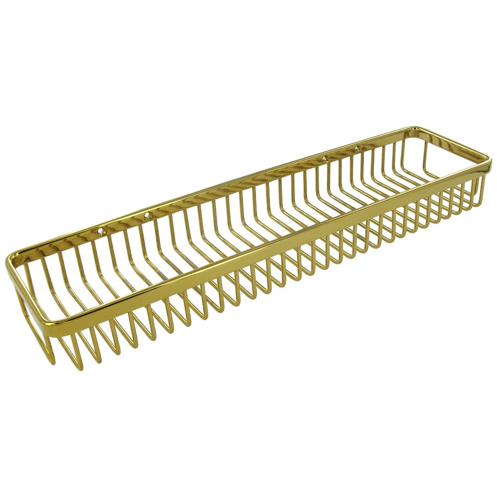 Solid Brass 18" Rectangular Wire Basket in PVD Brass