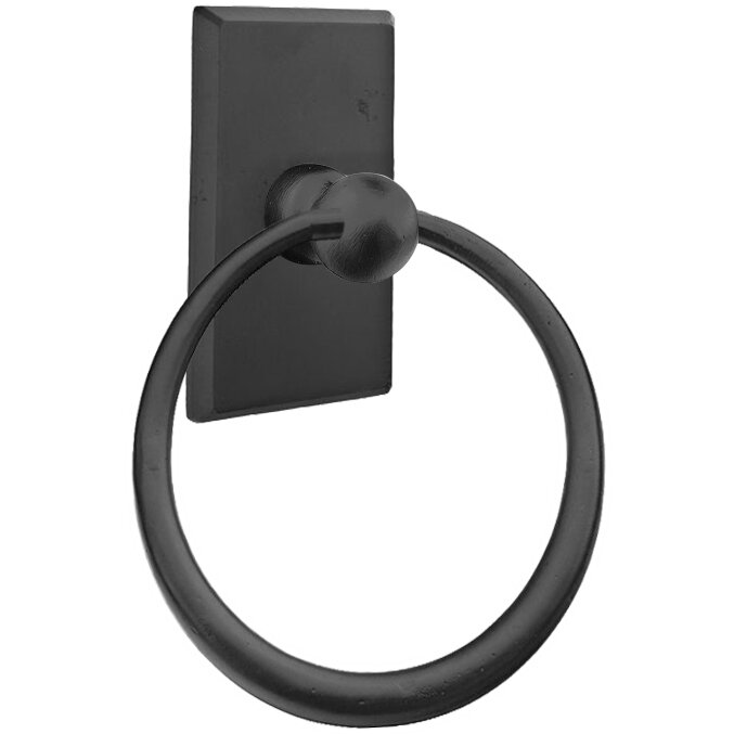 Rectangular Towel Ring in Flat Black Bronze