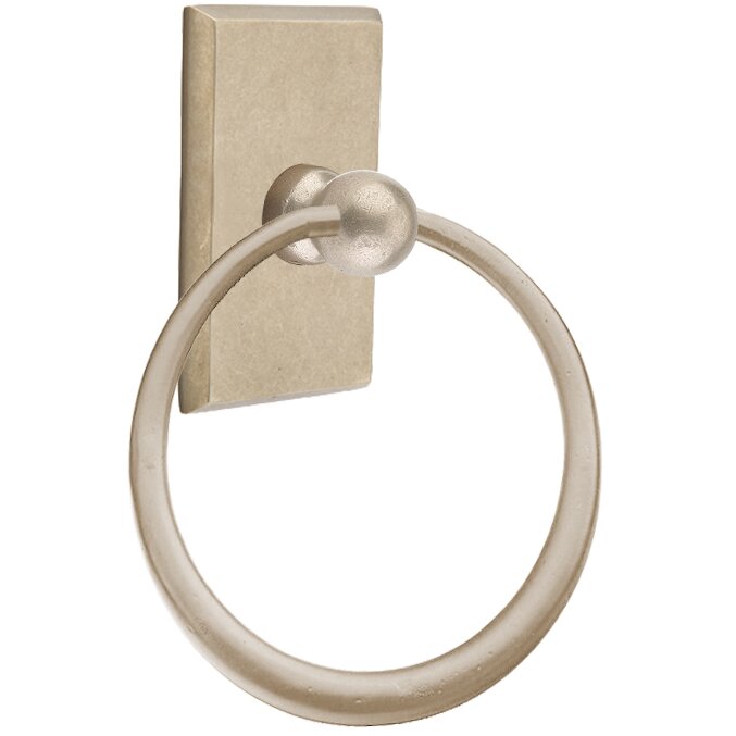 Rectangular Towel Ring in Tumbled White Bronze