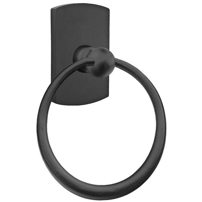 Curved Rectangular Towel Ring in Flat Black Bronze