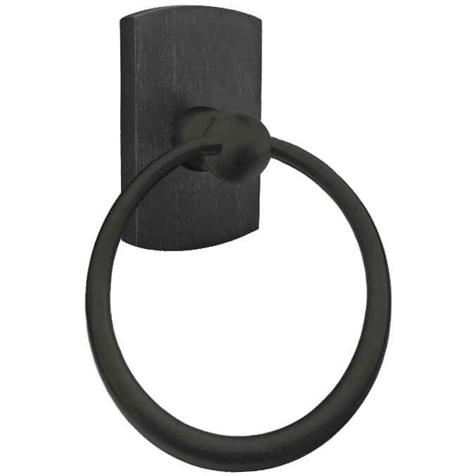 Curved Rectangular Towel Ring in Medium Bronze