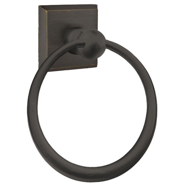 Towel Ring with #6 Rose in Medium Bronze