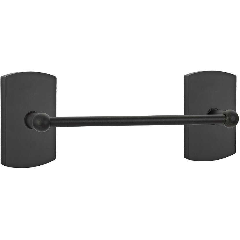 18" Single Towel Bar with #4 Rose in Flat Black Bronze