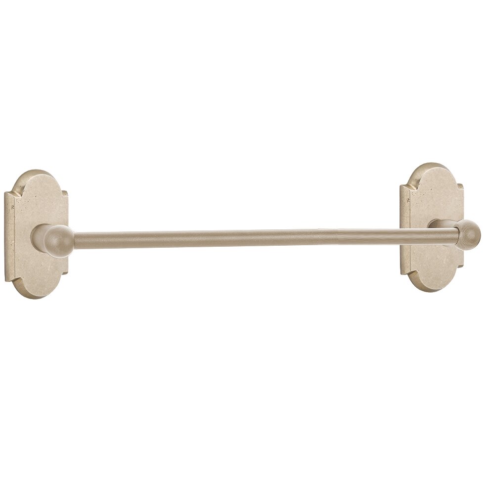 Arched 24" Single Towel Bar in Tumbled White Bronze