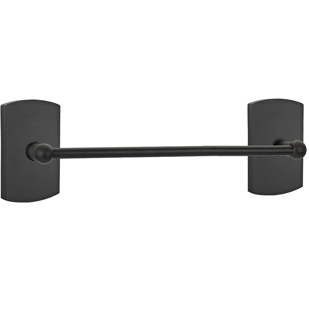 24" Single Towel Bar with #4 Rose in Flat Black Bronze
