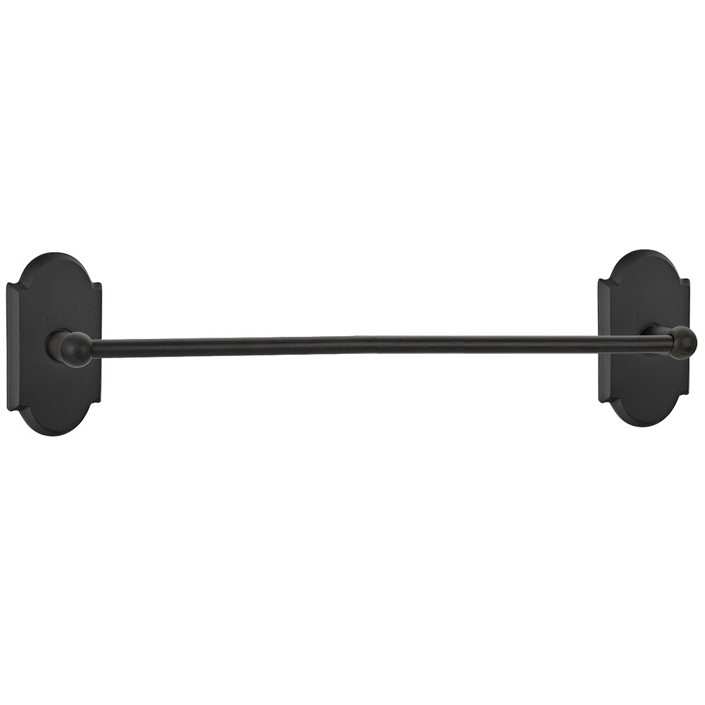 30" Single Towel Bar with #1 Rose in Flat Black Bronze