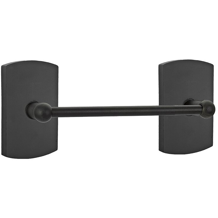 12" Single Towel Bar with #4 Rose in Flat Black Bronze