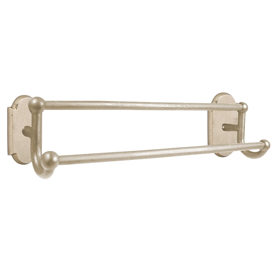 Arched 18" Double Towel Bar in Tumbled White Bronze