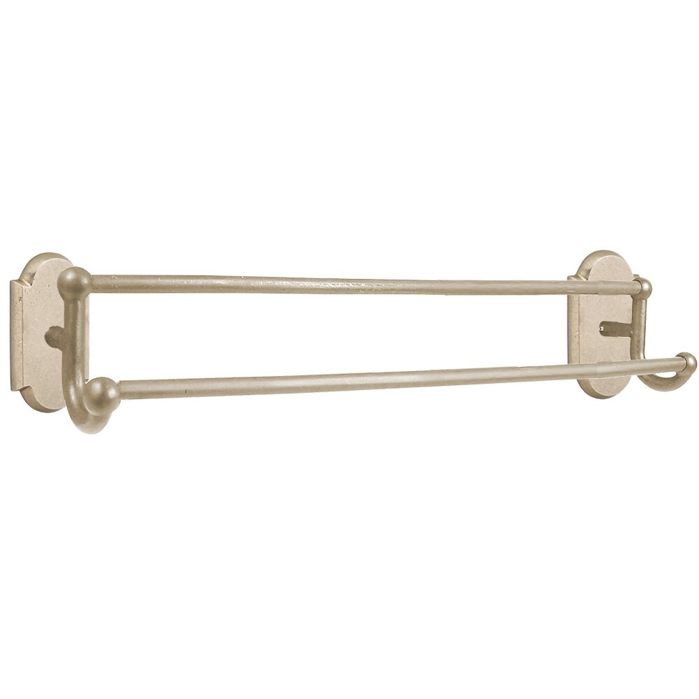 Arched 24" Double Towel Bar in Tumbled White Bronze