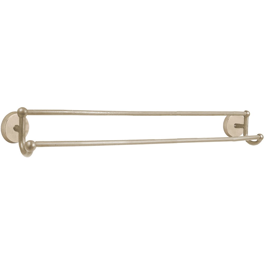 Round 30" Double Towel Bar in Tumbled White Bronze
